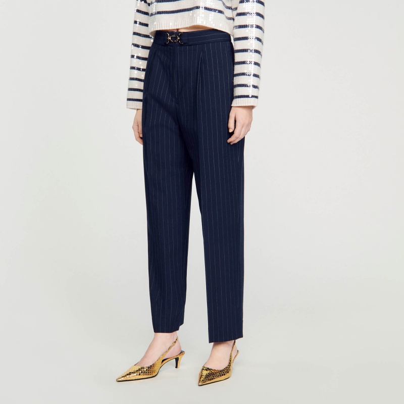 Sandro Striped pants Deep Blue | SN-SDO64746