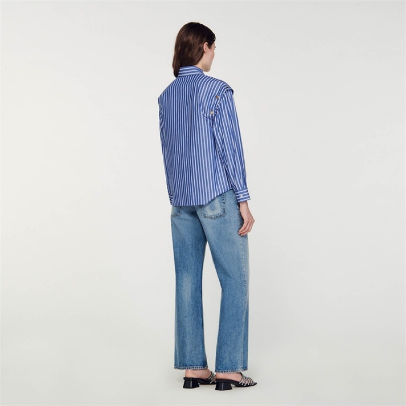 Sandro Striped shirt Blue | SN-SDO64339