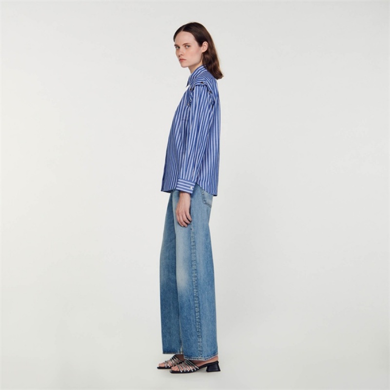 Sandro Striped shirt Blue | SN-SDO64339