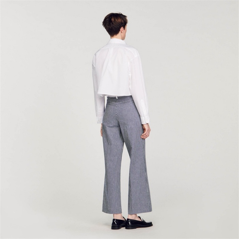 Sandro Striped trousers Blu / White | SN-SDO64835