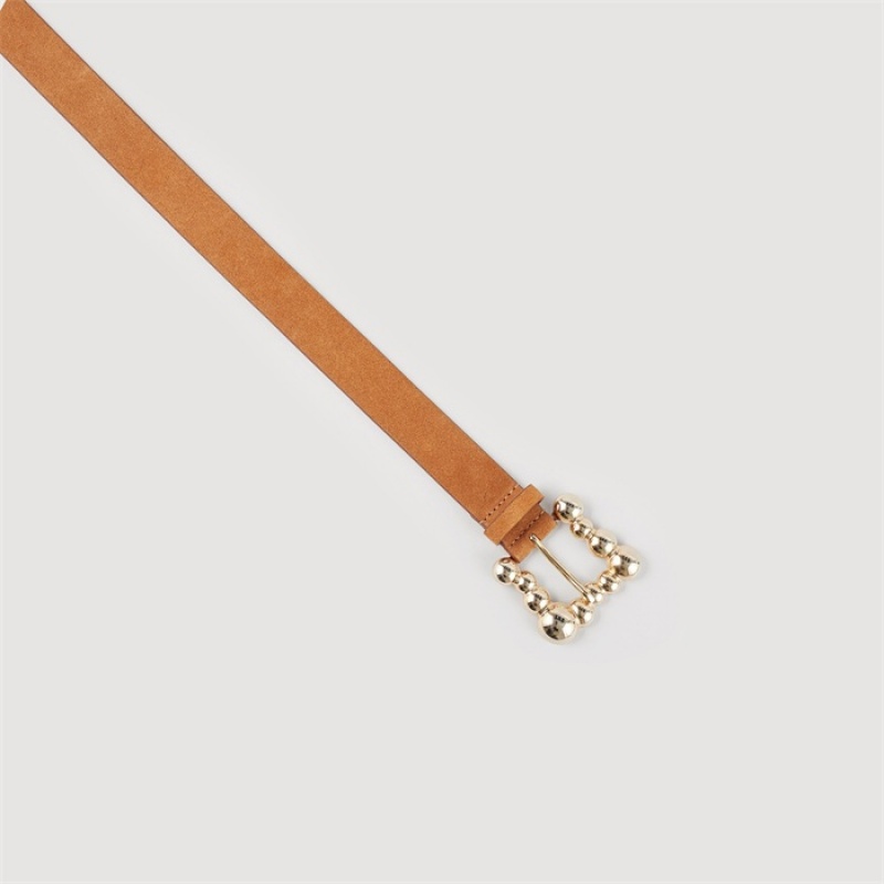 Sandro Suede belt Caramel | SN-SDO64988