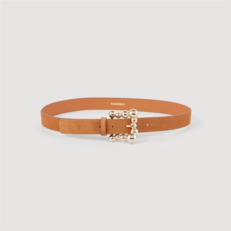 Sandro Suede belt Caramel | SN-SDO64988