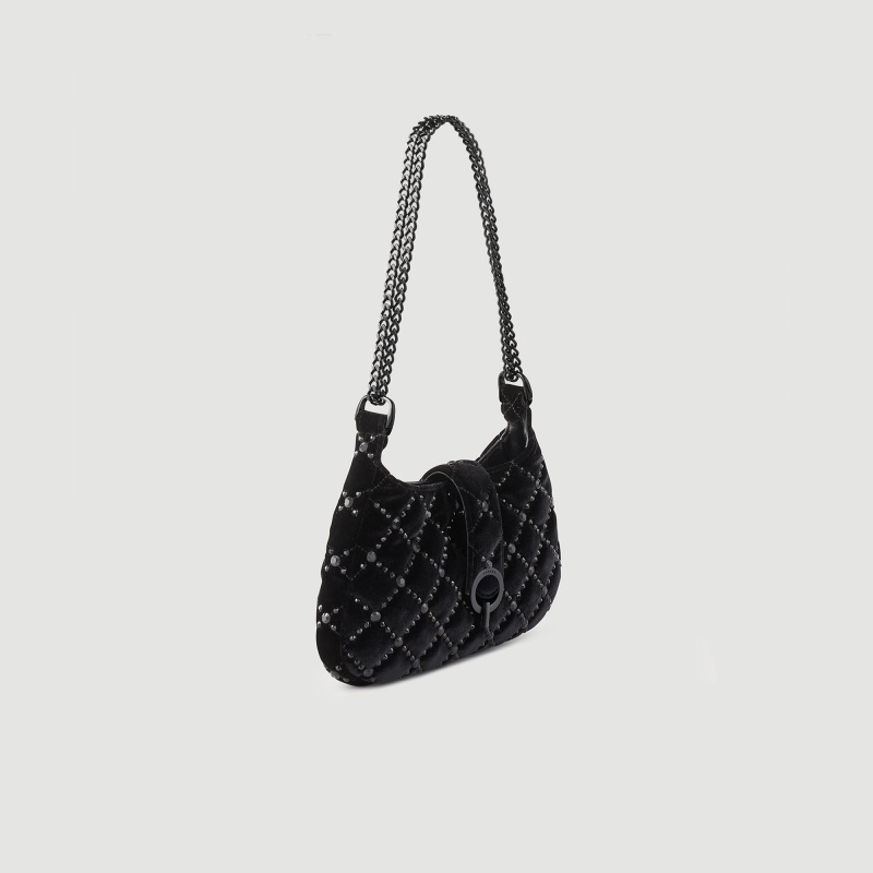 Sandro Sweet Janet velvet bag Black | SN-SDO64875