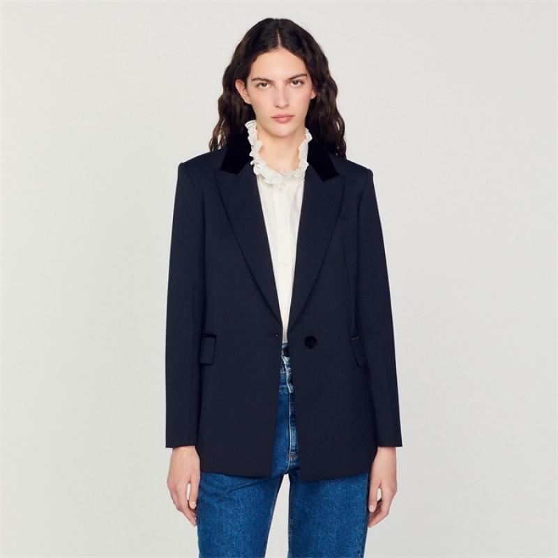 Sandro Tailored jacket Deep Blue | SN-SDO64463