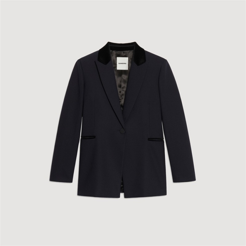 Sandro Tailored jacket Deep Blue | SN-SDO64463