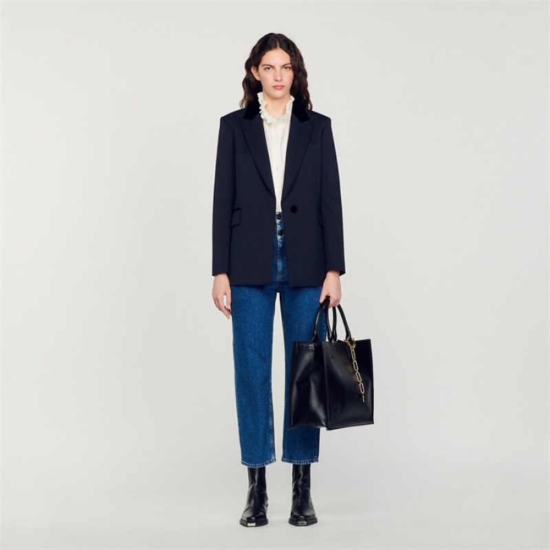 Sandro Tailored jacket Deep Blue | SN-SDO64463