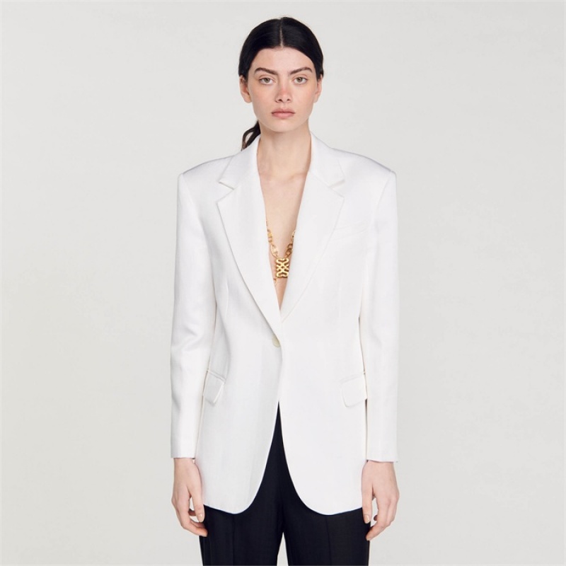 Sandro Tailored jacket White | SN-SDO64458