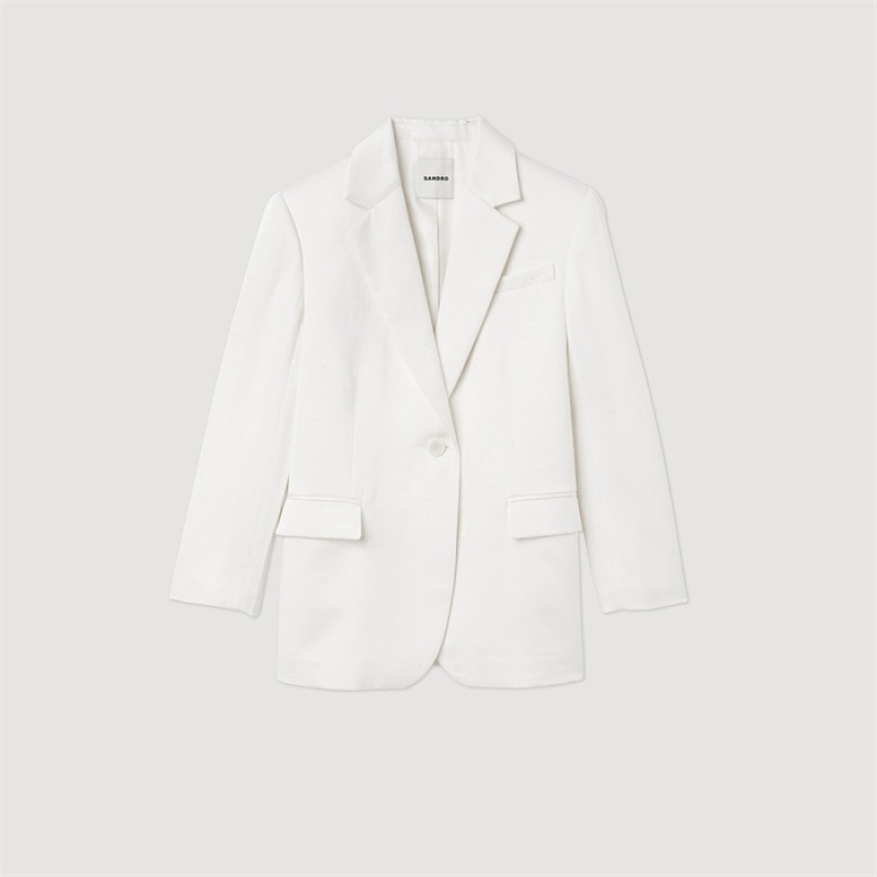 Sandro Tailored jacket White | SN-SDO64458