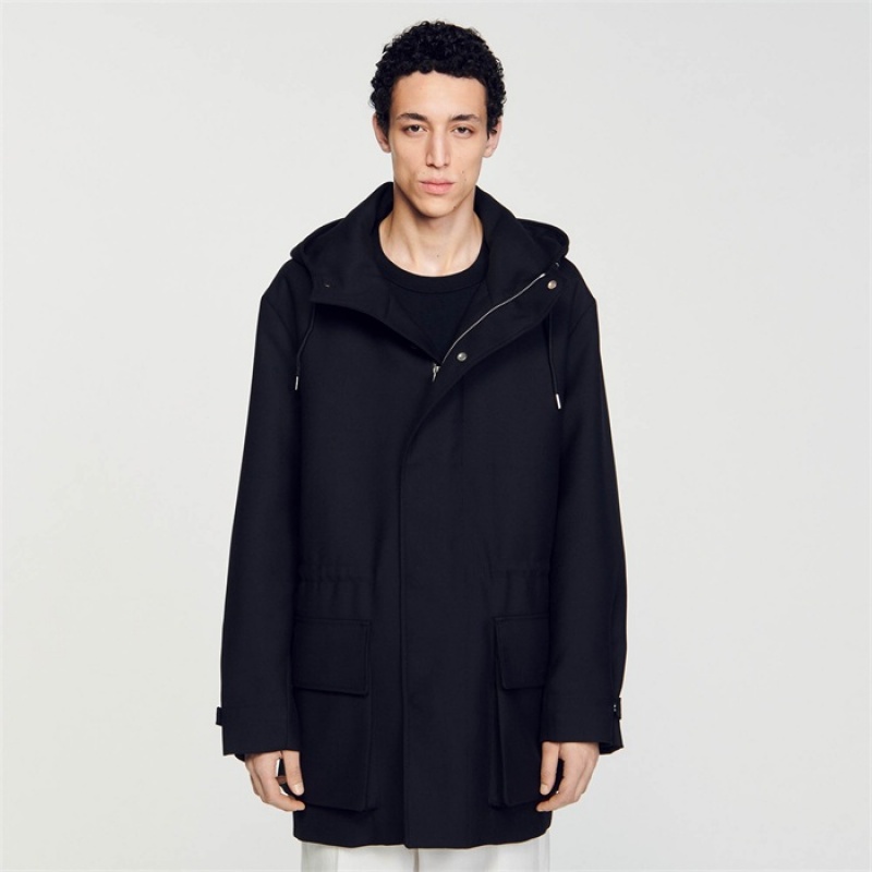 Sandro Technical fabric parka Black | SN-SDO65202