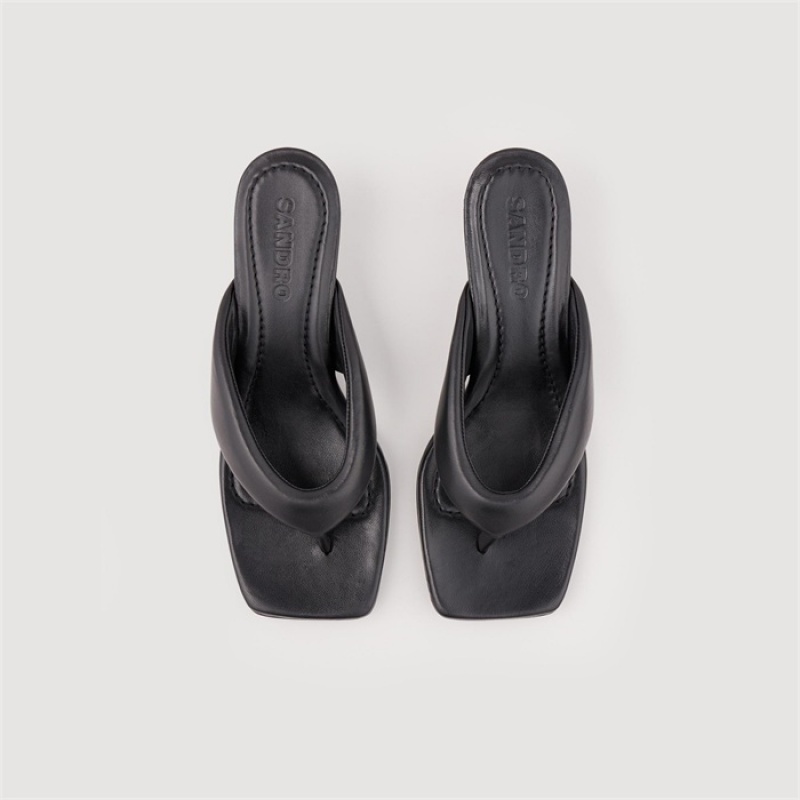 Sandro Toe-post mules Black | SN-SDO64940