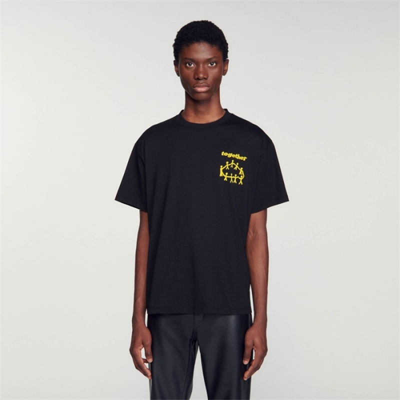 Sandro Together T-shirt Black | SN-SDO65095