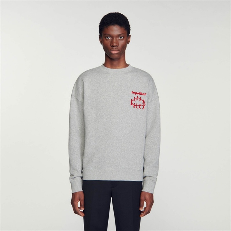 Sandro Together sweatshirt Mocked Grey | SN-SDO65302