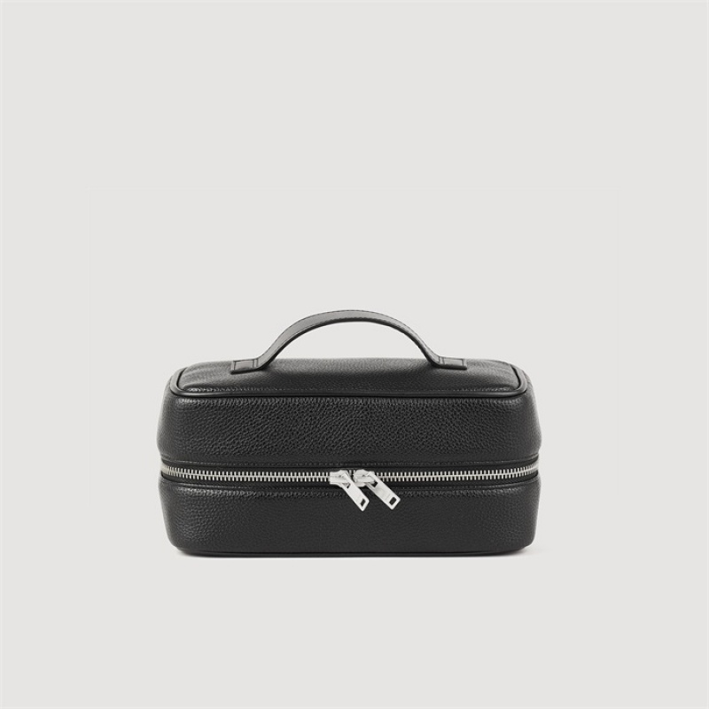 Sandro Toilet bag in grained fabric Black | SN-SDO65408