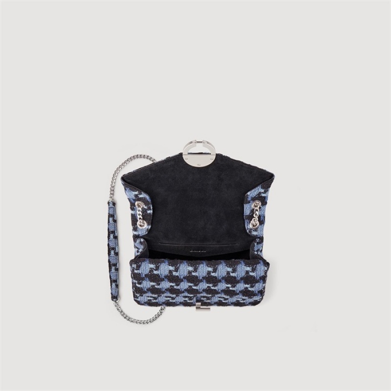 Sandro Tweed YZA bag Blue / Black | SN-SDO64877