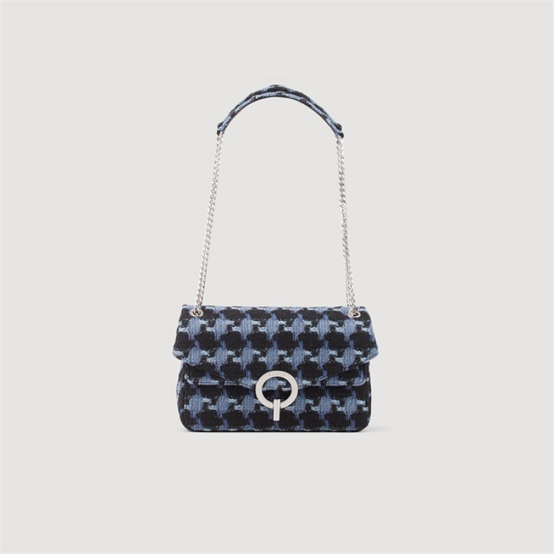 Sandro Tweed YZA bag Blue / Black | SN-SDO64877