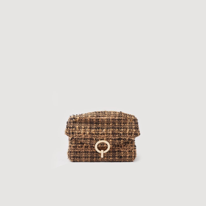 Sandro Tweed YZA bag Toffee / Black | SN-SDO64870