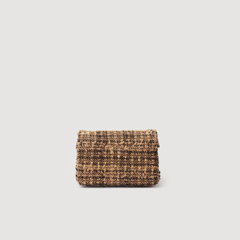 Sandro Tweed YZA bag Toffee / Black | SN-SDO64870