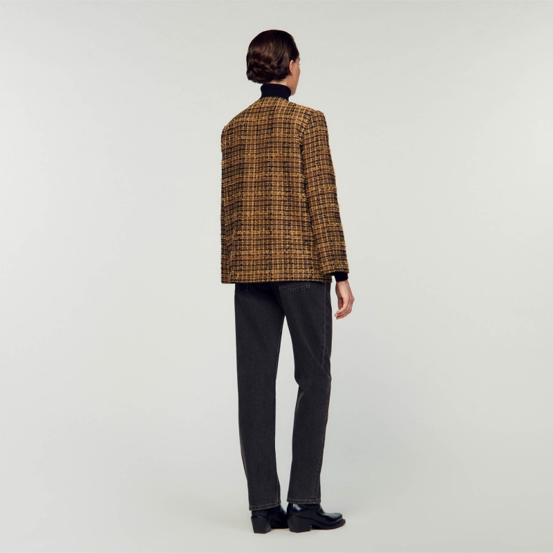 Sandro Tweed jacket Toffee / Black | SN-SDO64440