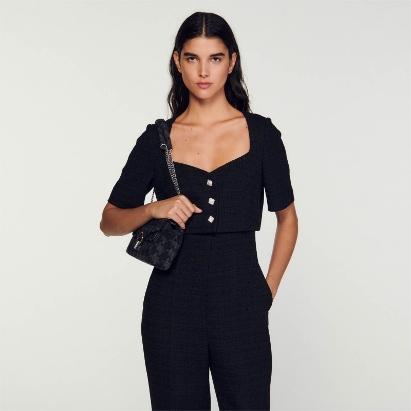 Sandro Tweed jumpsuit Black | SN-SDO64841