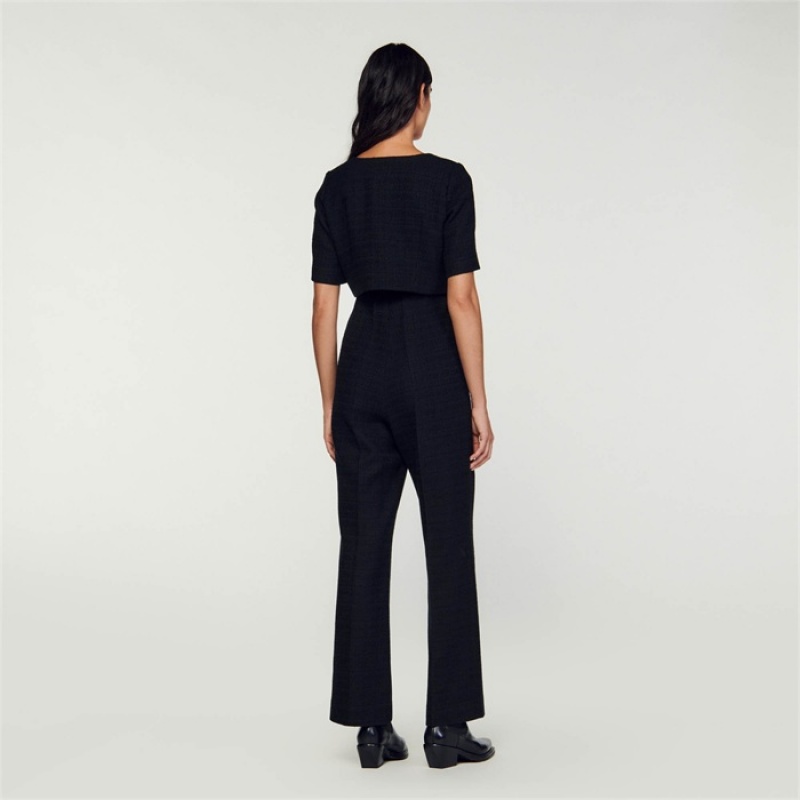 Sandro Tweed jumpsuit Black | SN-SDO64841