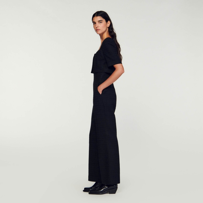 Sandro Tweed jumpsuit Black | SN-SDO64841