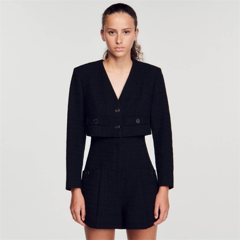 Sandro Tweed romper Black | SN-SDO64840