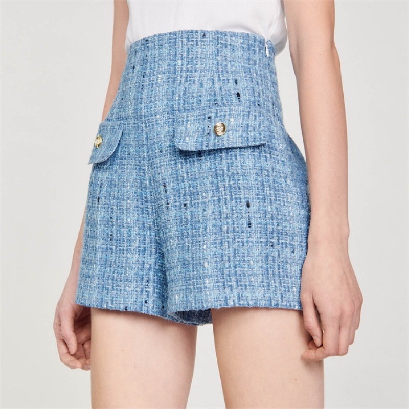 Sandro Tweed shorts Blue | SN-SDO64805