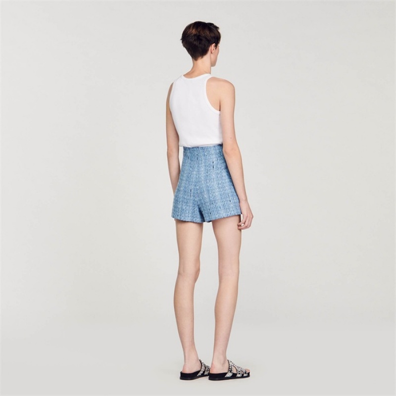 Sandro Tweed shorts Blue | SN-SDO64805