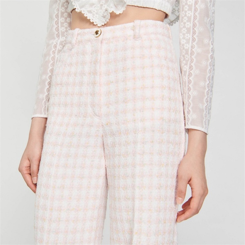 Sandro Tweed trousers Light Pink | SN-SDO64793