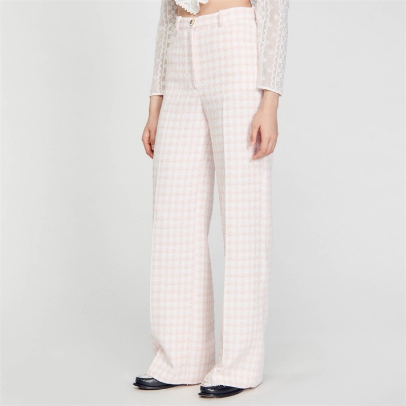 Sandro Tweed trousers Light Pink | SN-SDO64793