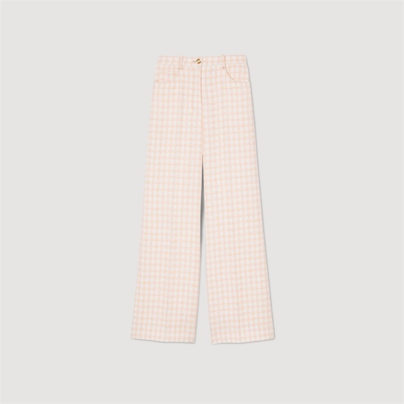 Sandro Tweed trousers Light Pink | SN-SDO64793