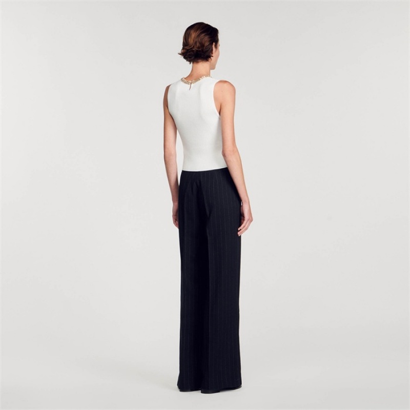 Sandro Vest top with jewellery neck White | SN-SDO64683