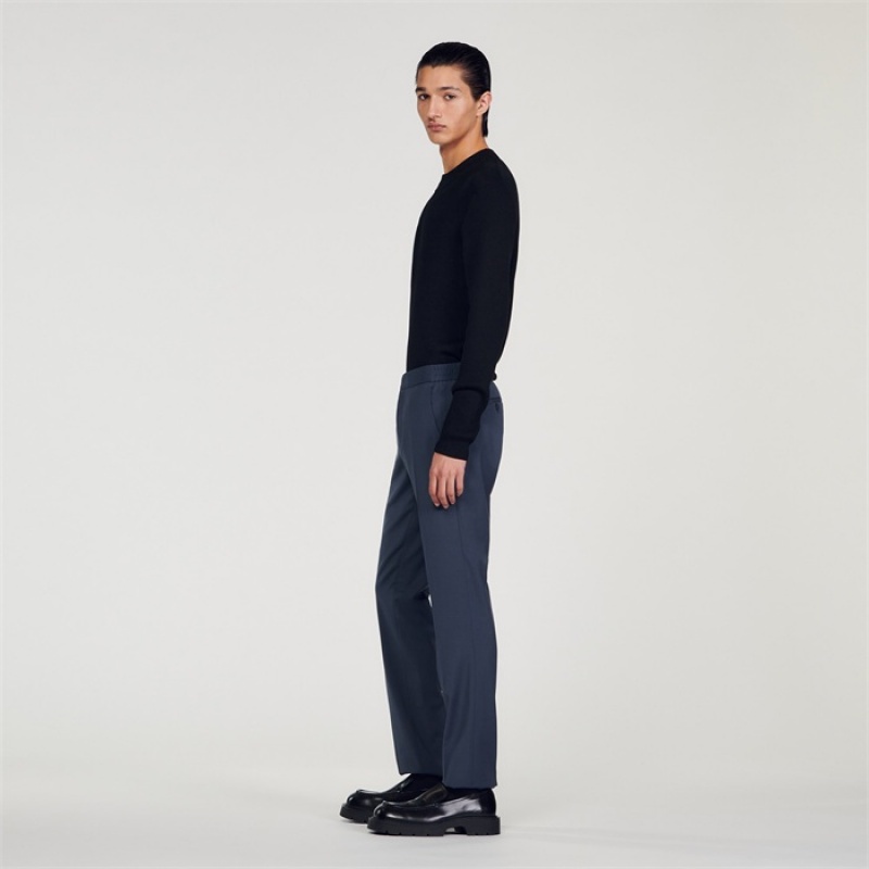 Sandro Virgin wool pants Bluish Grey | SN-SDO65207