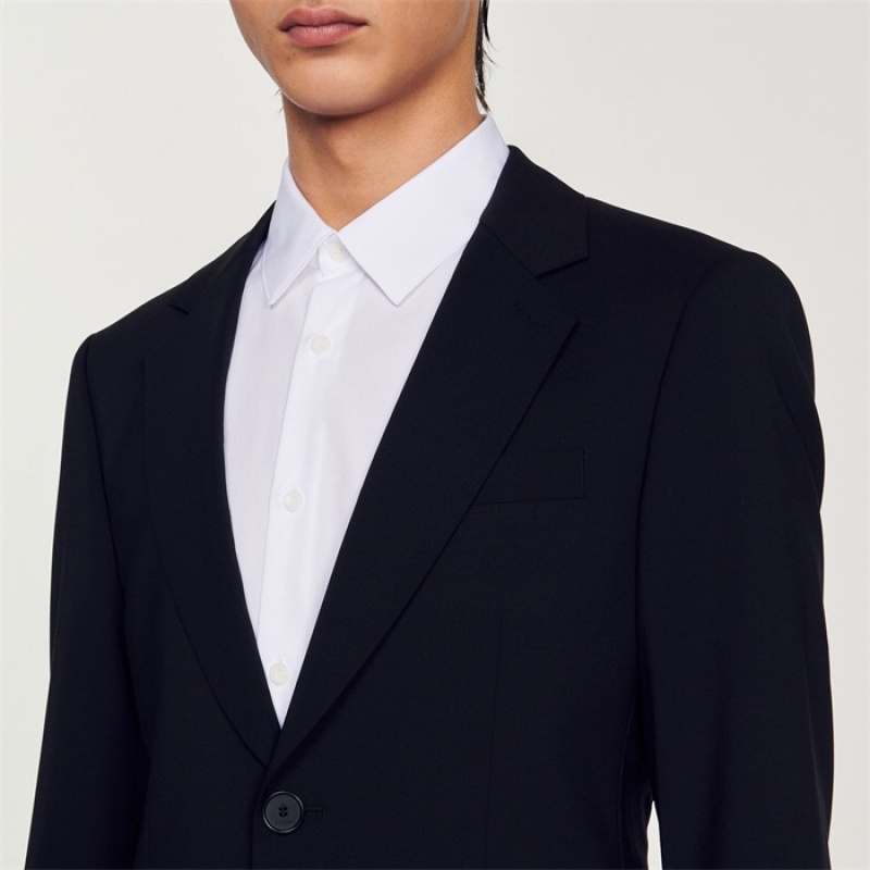 Sandro Virgin wool suit jacket Black | SN-SDO65228