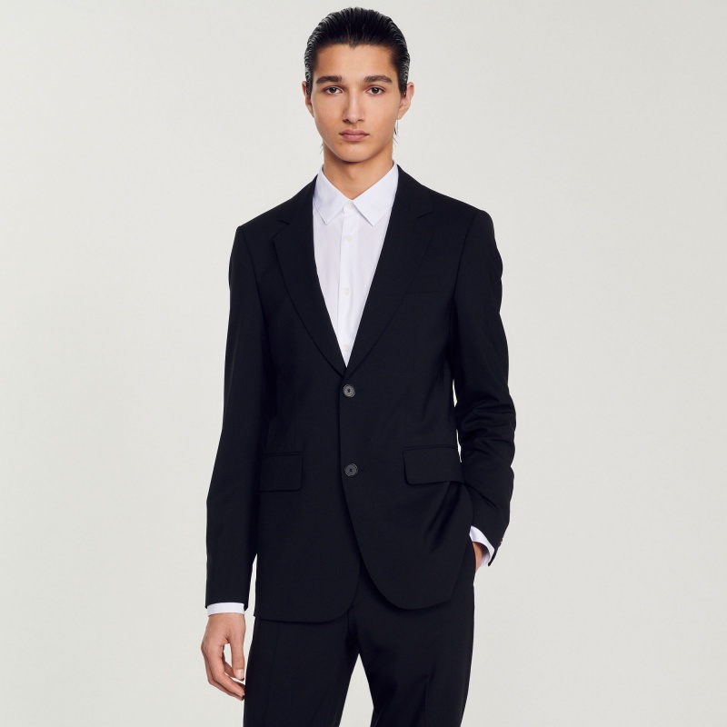 Sandro Virgin wool suit jacket Black | SN-SDO65228