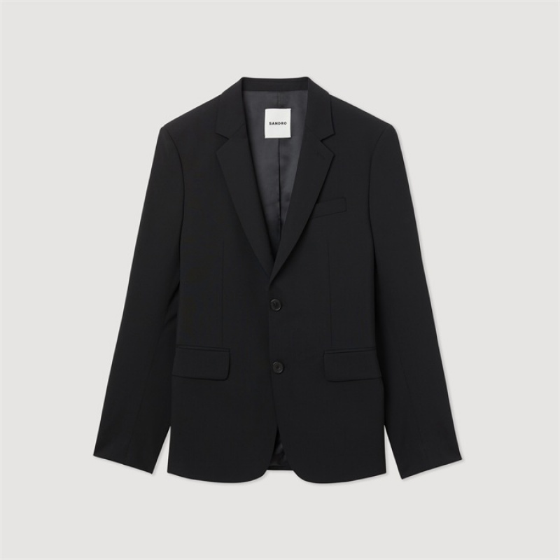 Sandro Virgin wool suit jacket Black | SN-SDO65228