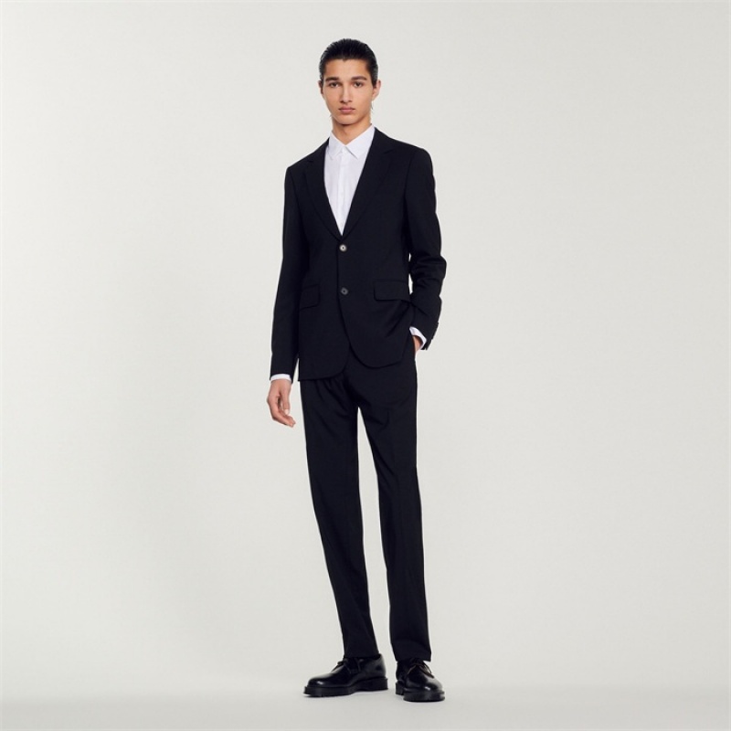 Sandro Virgin wool suit jacket Black | SN-SDO65228