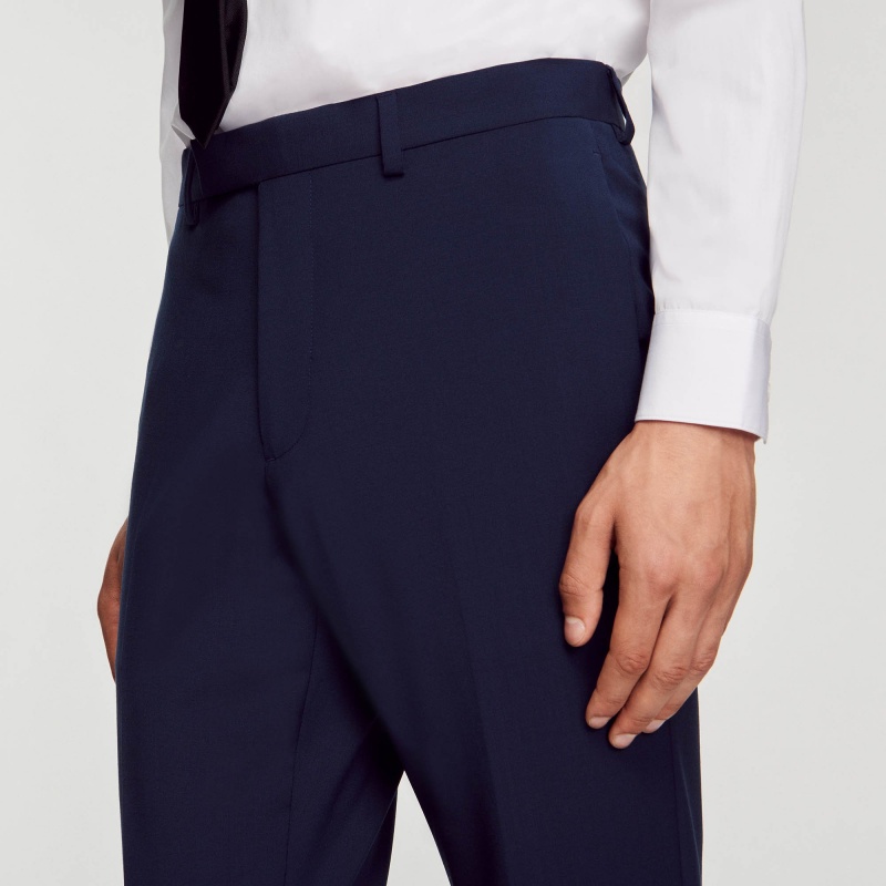 Sandro Virgin wool suit trousers Navy Blue | SN-SDO65229