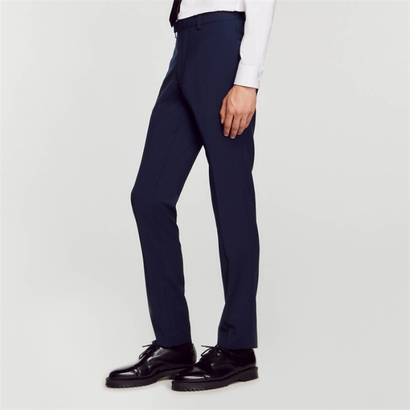 Sandro Virgin wool suit trousers Navy Blue | SN-SDO65229