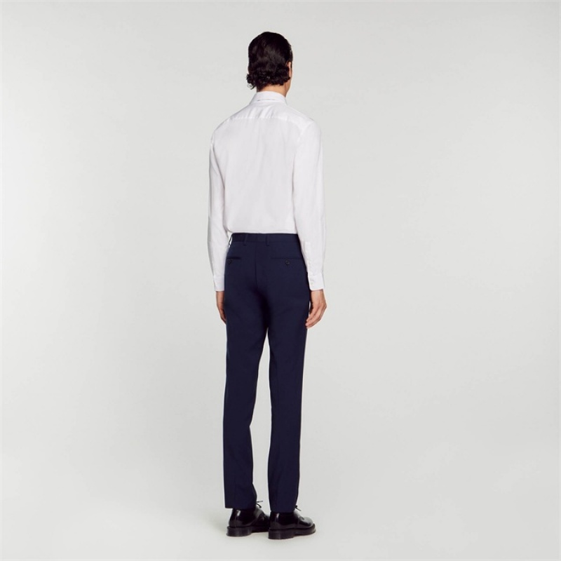 Sandro Virgin wool suit trousers Navy Blue | SN-SDO65229