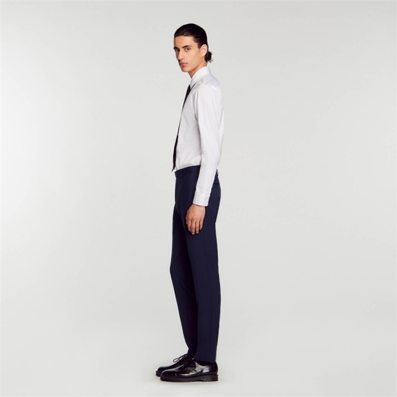 Sandro Virgin wool suit trousers Navy Blue | SN-SDO65361