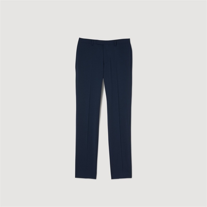 Sandro Virgin wool suit trousers Navy Blue | SN-SDO65361