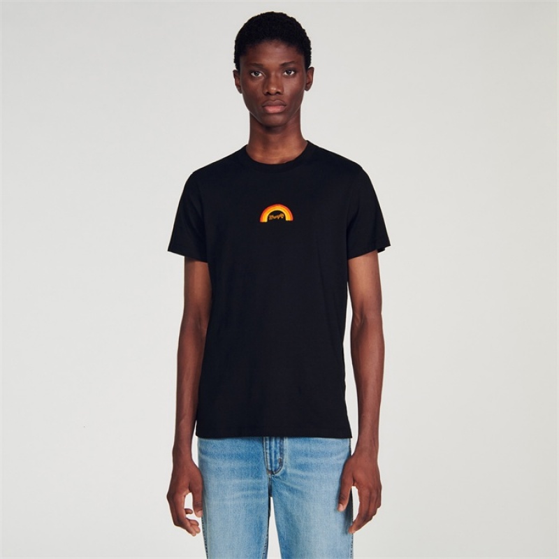 Sandro WRANGLER T-shirt Black | SN-SDO65110