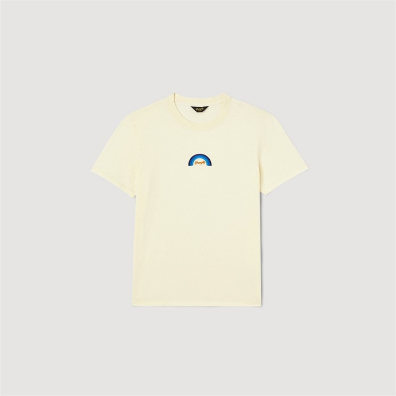 Sandro WRANGLER T-shirt Cream | SN-SDO64412