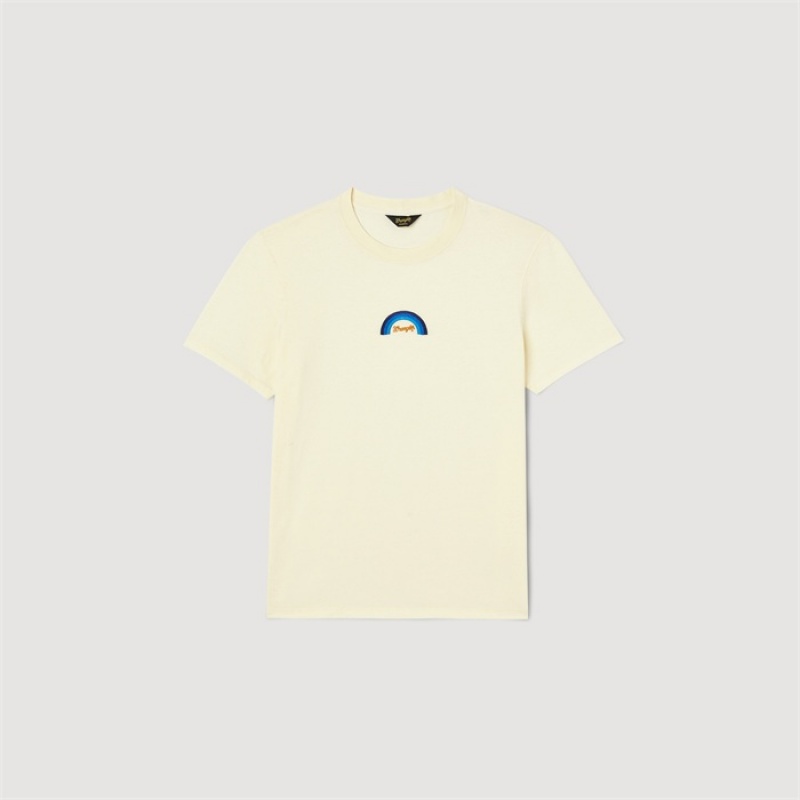 Sandro WRANGLER T-shirt Cream | SN-SDO65111