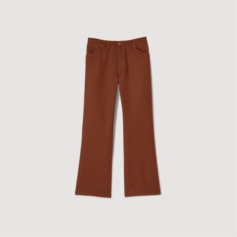 Sandro WRANGLER trousers Brown | SN-SDO64750