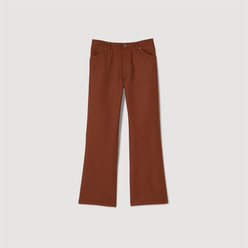 Sandro WRANGLER trousers Brown | SN-SDO65330