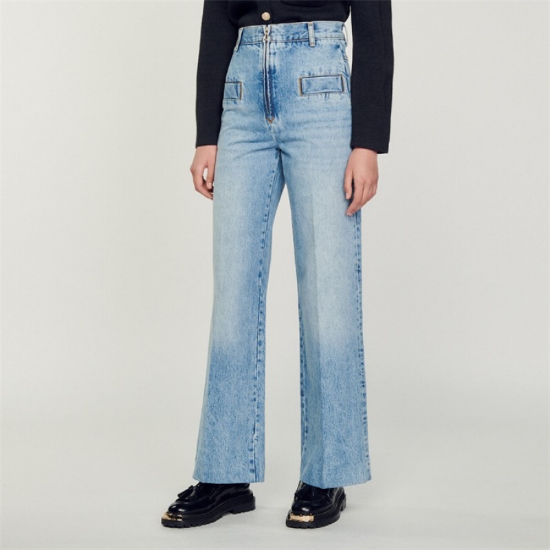 Sandro Wide-leg jeans Blue Jean | SN-SDO64831