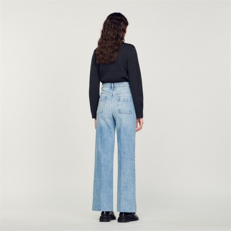 Sandro Wide-leg jeans Blue Jean | SN-SDO64831