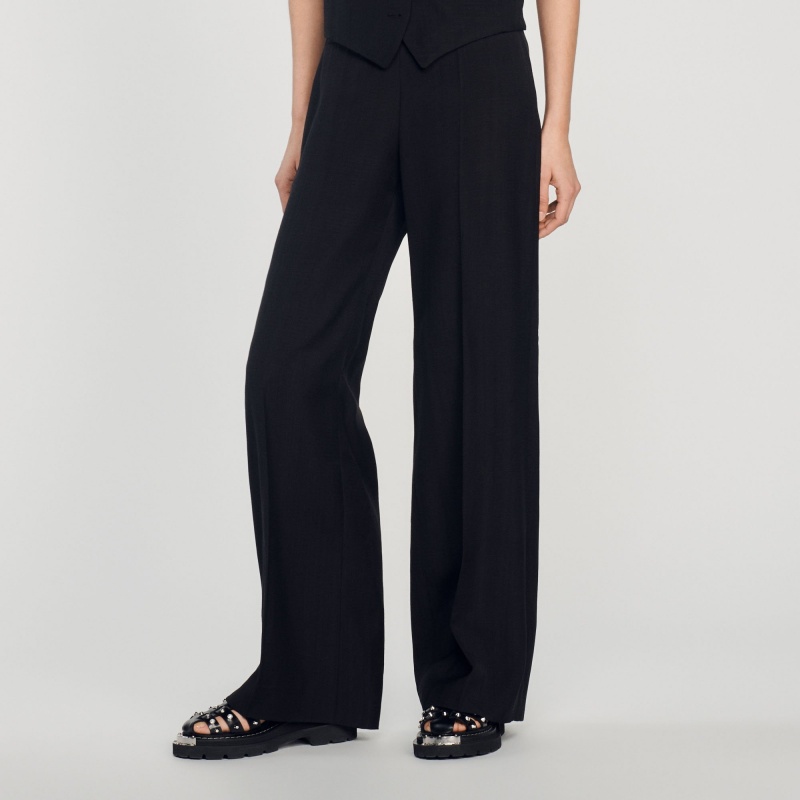 Sandro Wide-leg pants Black | SN-SDO64778